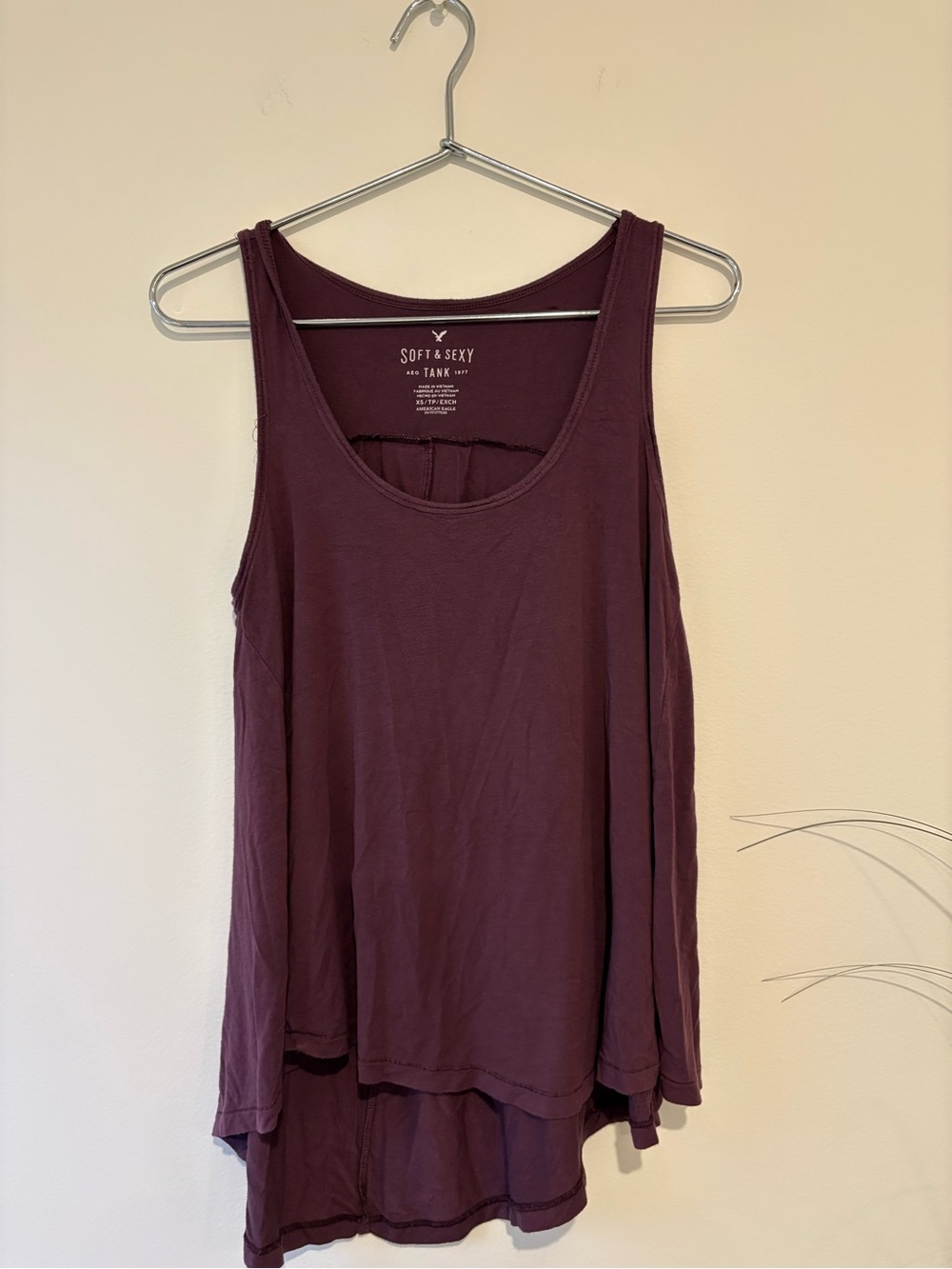 American Eagle Outfitters Eggplant Layered Tank Top